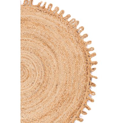 Natürlicher runder Teppich JUTA 100 cm beige