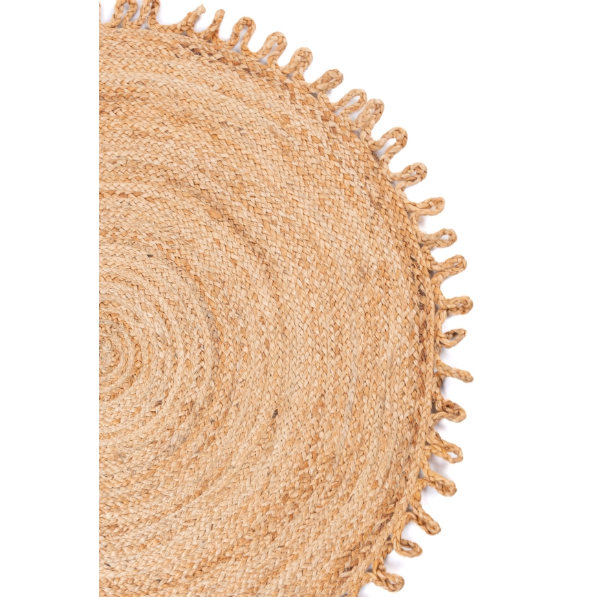 Natürlicher runder Teppich JUTA 100 cm beige