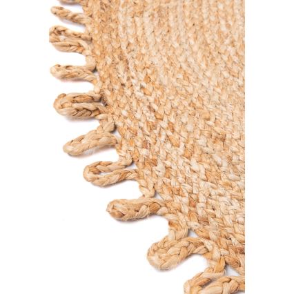 Natürlicher runder Teppich JUTA 100 cm beige