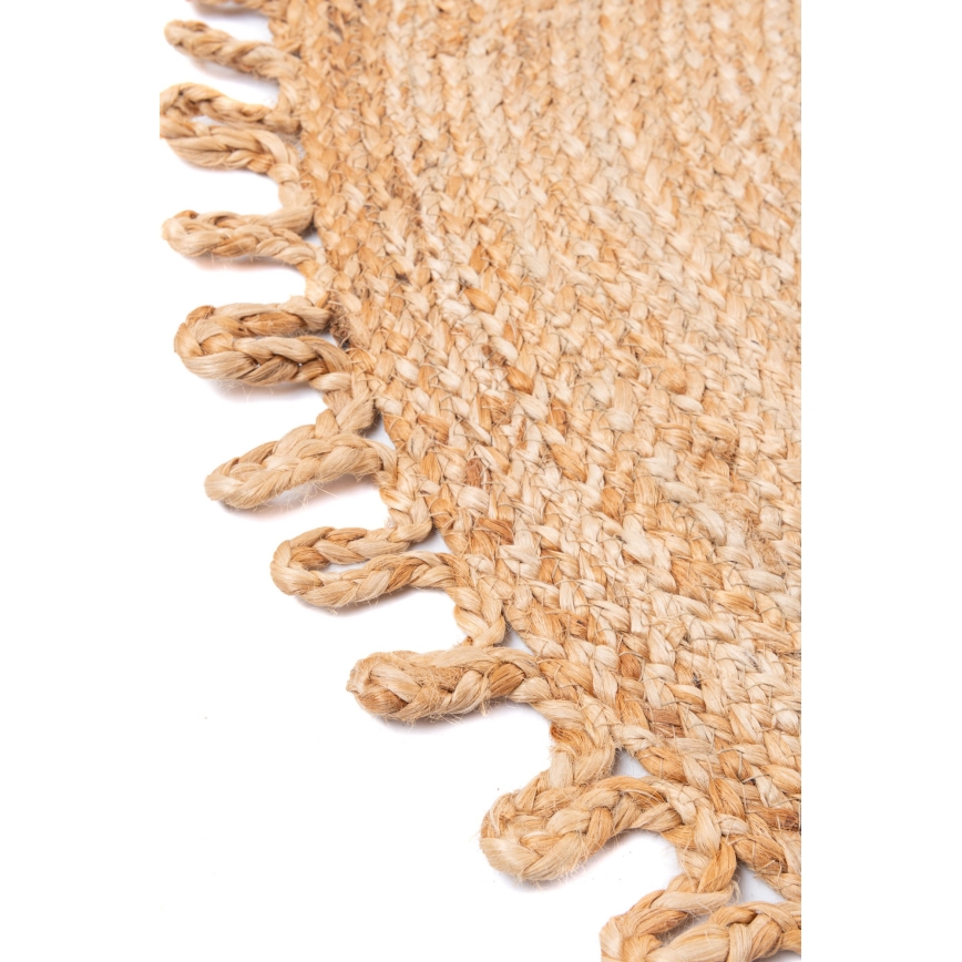 Natürlicher runder Teppich JUTA 100 cm beige
