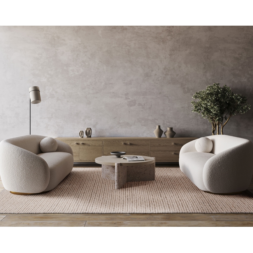 Naturteppich FIR WOOL, 70 × 140 cm, 2600 g/m², creme