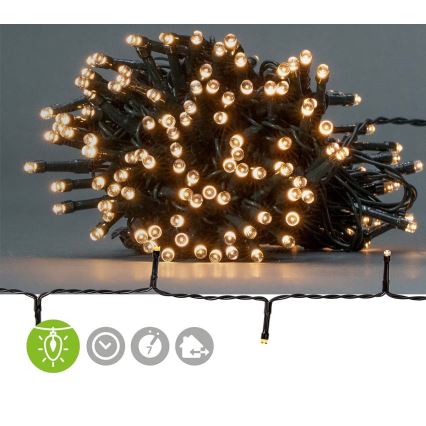 LED-Außen-Lichterkette 192xLED/7 Funktionen/3xAA 14,9m IP44 warmweiß