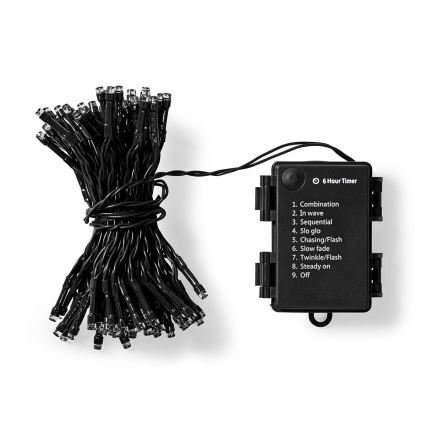 LED-Außen-Lichterkette 48xLED/7 Funktionen/3xAA 4,1m IP44 warmweiß