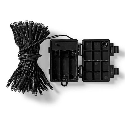 LED Außen  Lichterkette 96xLED/7 Funktionen/3xAA 7,7m IP44 warmweiß