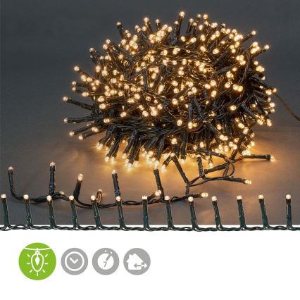LED Außen  Lichterkette 400xLED/7 Funktionen 11m IP44 warmweiß