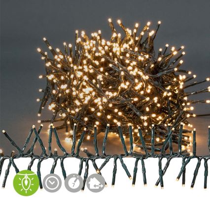 LED Außen-Weihnachtslichterkette 768xLED/7 Funktionen 8,6m IP44 warmweiß