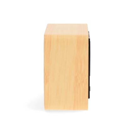 Digitaler Wecker mit LED-Display und Thermometer, 5V/3xAAA, aus Holz