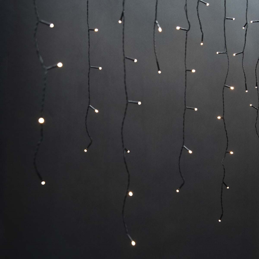 LED-Lichtervorhang für den Außenbereich, 180 LEDs / 7 Funktionen, 10,9 m, IP44, warmweiß