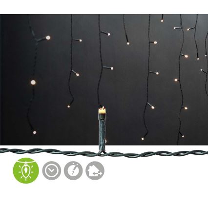 LED Außen Weihnachtsvorhang 180xLED/7 Funktionen 10,9m IP44 warmweiß