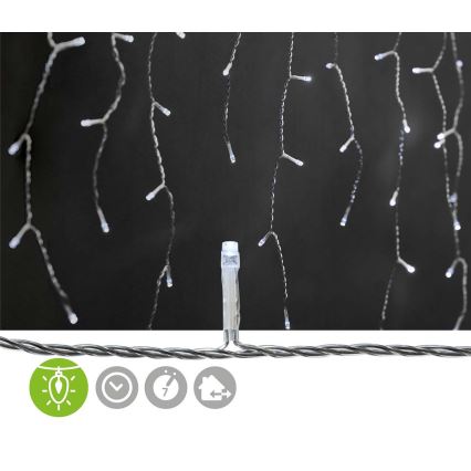 LED-Lichtervorhang für den Außenbereich 180xLED/7 Funktionen 10,9 m IP44 kaltweiß