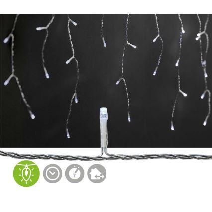 LED-Außen-Lichtervorhang 360xLED/7 Funktionen 14m IP44 kaltweiß