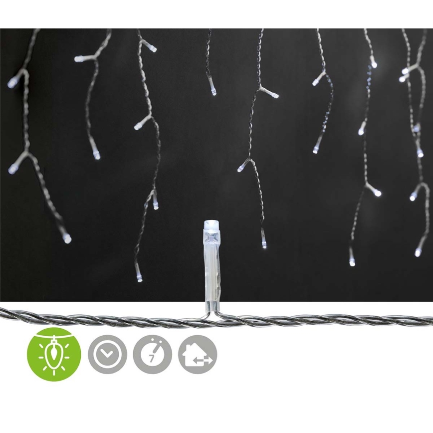 LED-Außen-Lichtervorhang 360xLED/7 Funktionen 14m IP44 kaltweiß