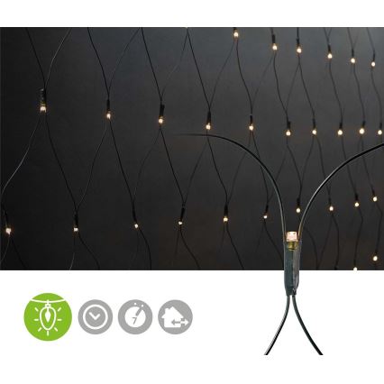 Weihnachtliches Outdoor-LED-Lichternetz 320xLED/7 Funktionen 6m IP44 warmweiß