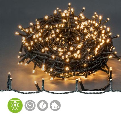 Weihnachtliche LED-Outdoor-Lichterkette 720xLED/7 Funktionen 57m IP44 warmweiß