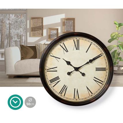 Wanduhr 1xAA d. 50 cm beige/schwarz