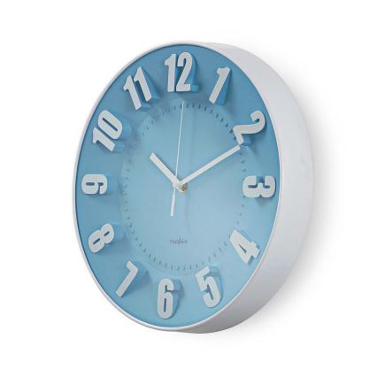 Wanduhr 1xAA blau/weiß