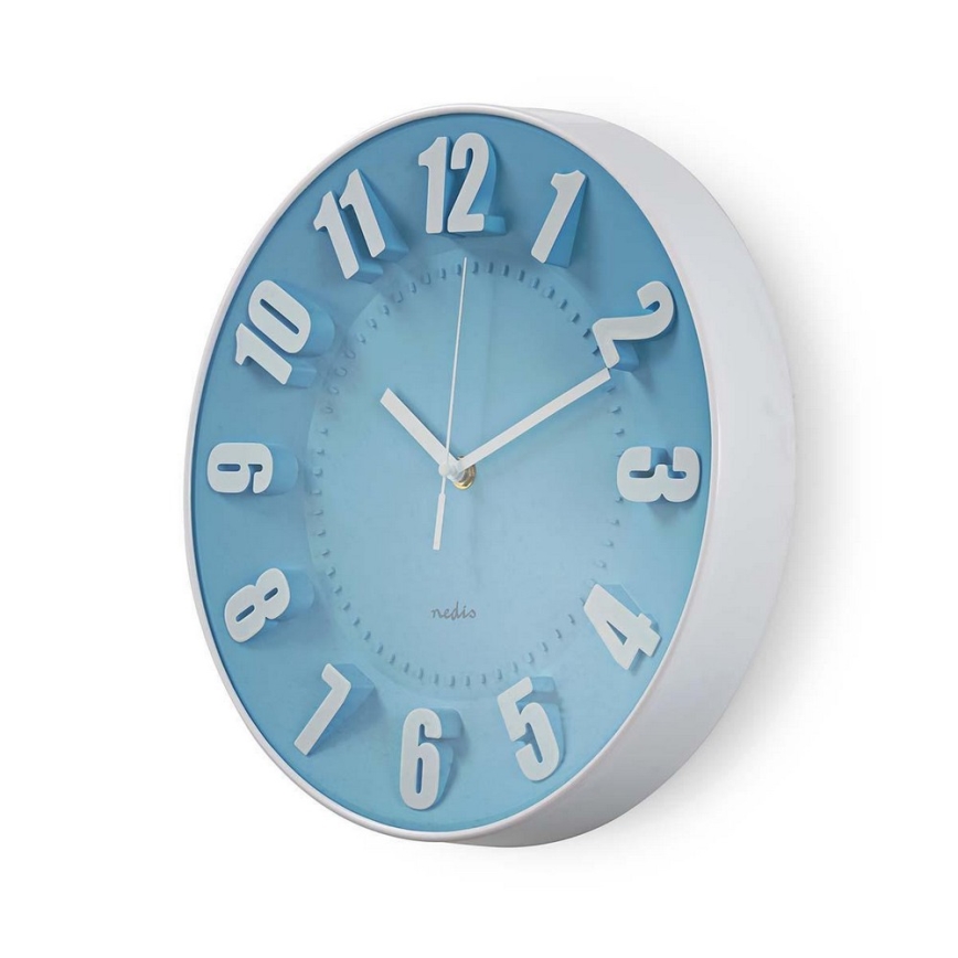 Wanduhr 1xAA blau/weiß