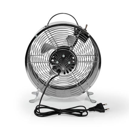 Tischventilator RETRO 20W/230V matt Chrom ø25 cm
