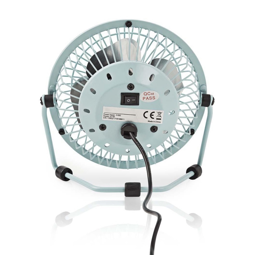 Tischventilator 3W/USB 10 cm blau