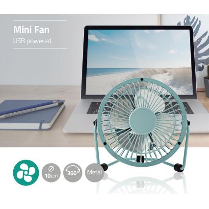 Tischventilator 3W/USB 10 cm blau