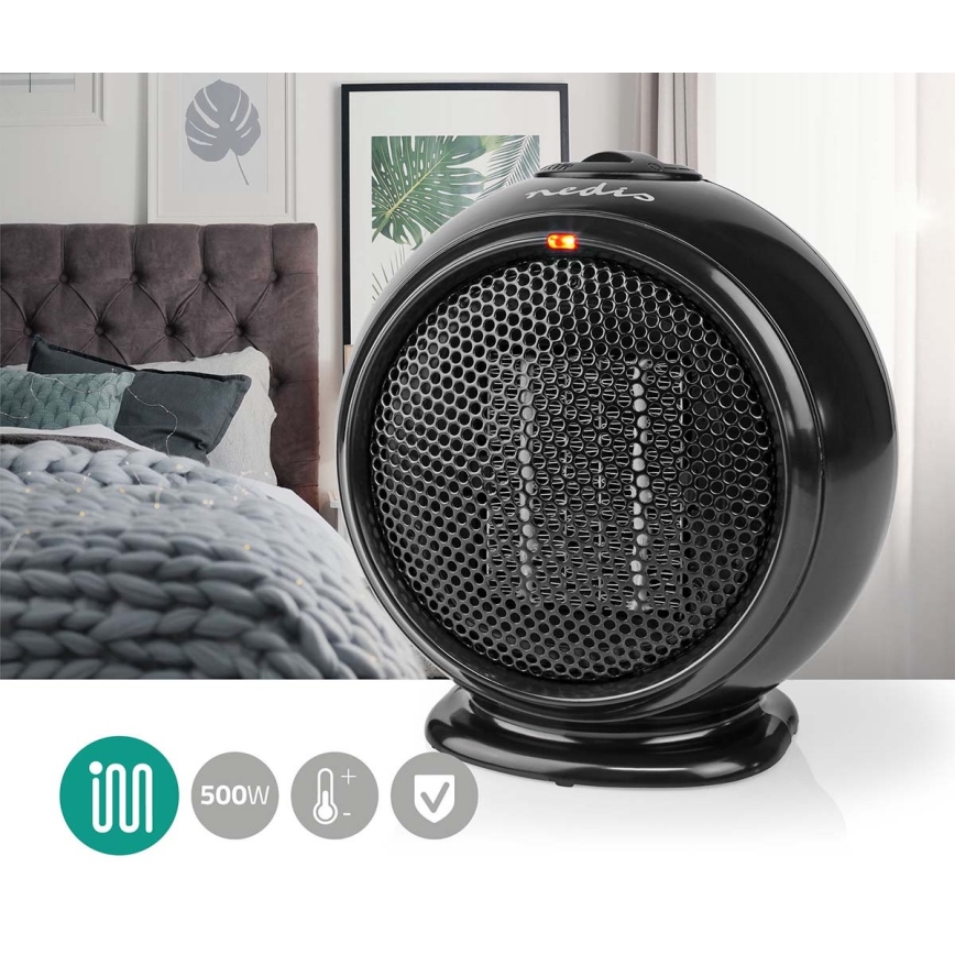 Ventilator mit Keramik-Heizelement 500W/230V schwarz