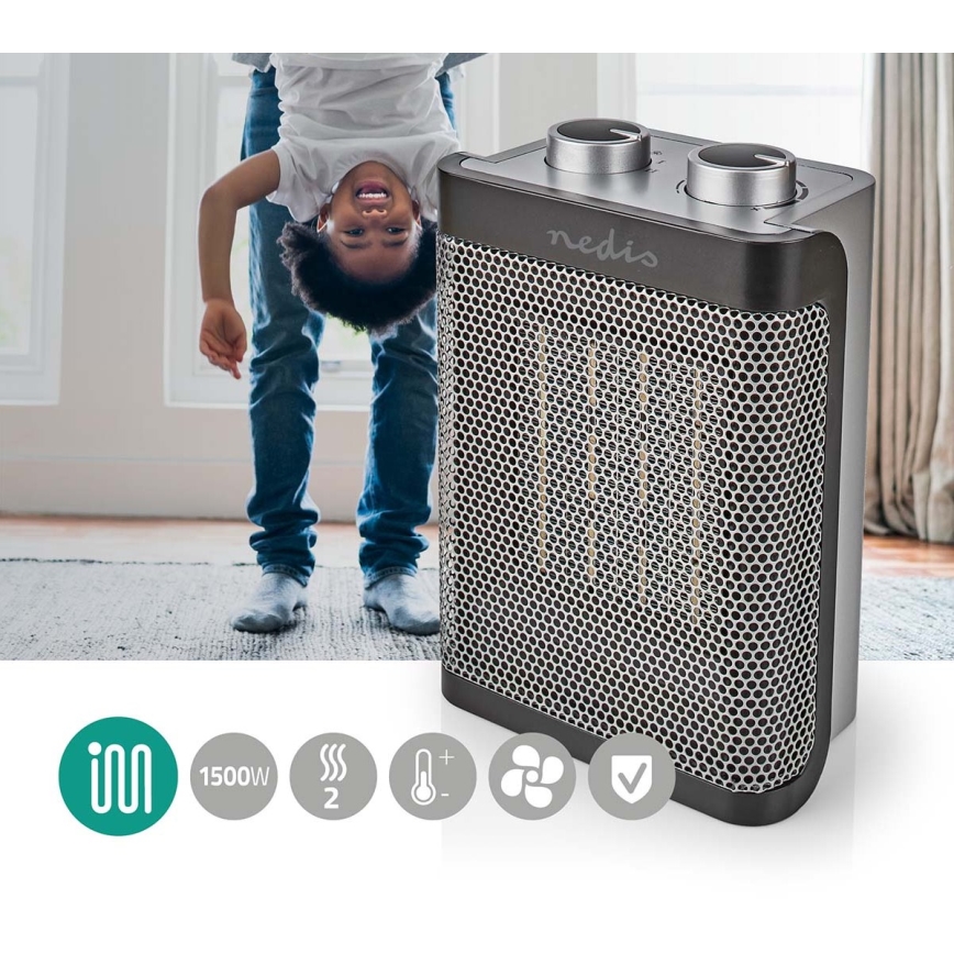 Ventilator mit Keramik-Heizelement 1000/1500W/230V silbern