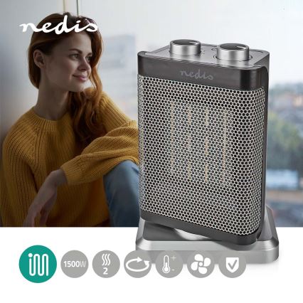Ventilator mit Keramik-Heizelement 1000/1500W/230V silber