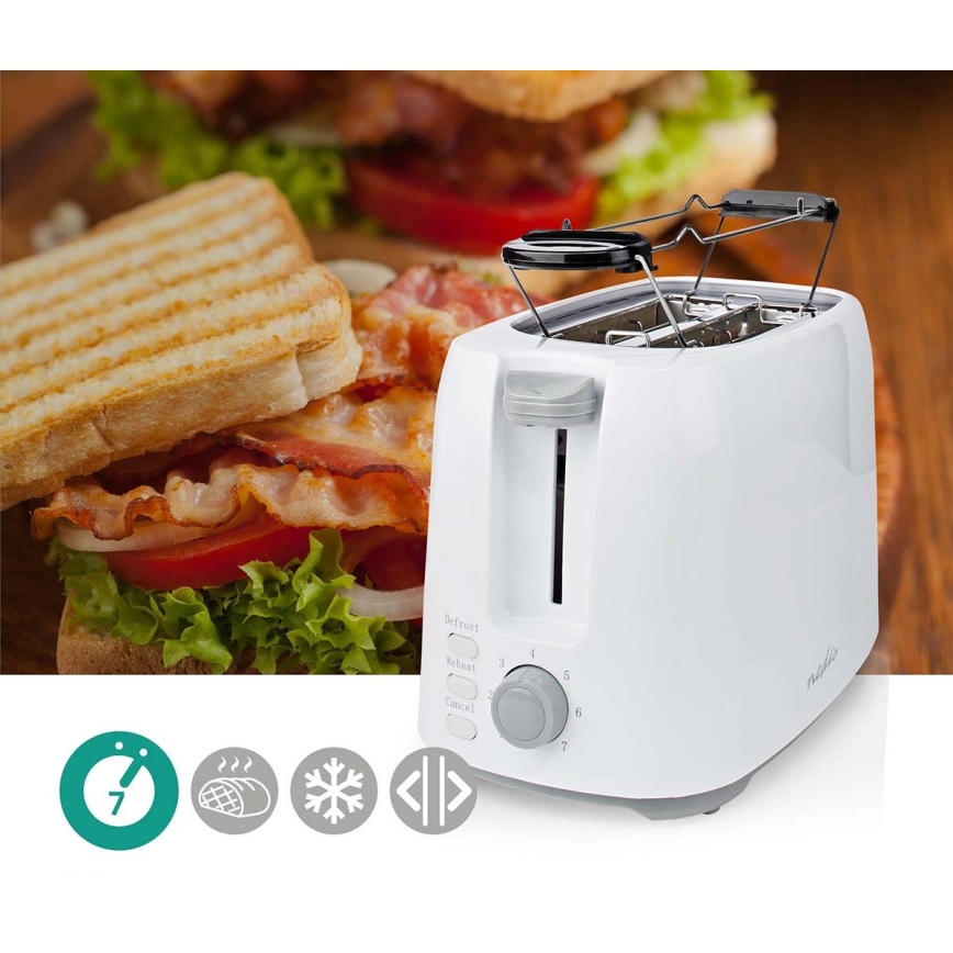 Toaster mit zwei Öffnungen und Erwärmung 750W/230V weiß