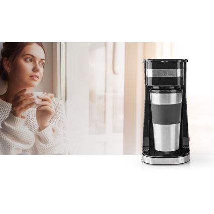 Kaffeemaschine für eine Tasse (0,4 l) mit Reisebecher