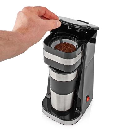 Kaffeemaschine für eine Tasse (0,4 l) mit Reisebecher