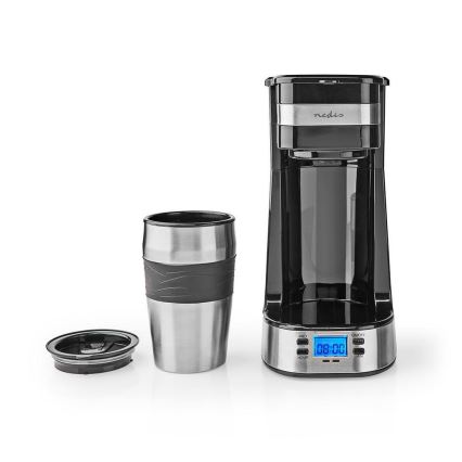 Einzeltassen-Kaffeemaschine 0,42 L mit Timer und Reisebecher