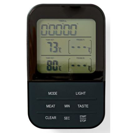 Kabelloses Fleischthermometer mit LCD-Anzeige und Zeitschaltuhr 0-250 °C