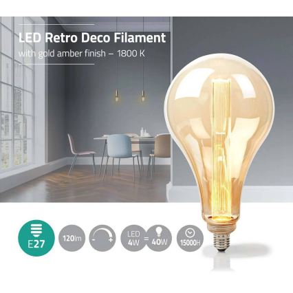 Dimmbares LED-Leuchtmittel FILAMENT PS165 E27/3,5W/230V 1800K