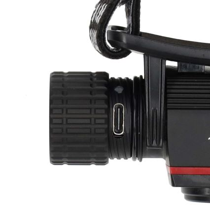 LED-dimmbare, wiederaufladbare Stirnlampe aus Aluminium LED/10W/5V 2200 mAh IPX8 schwarz