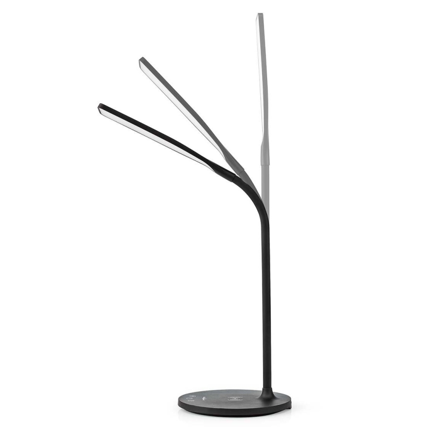 Dimmbare flexible LED-Tischleuchte mit Touch-Funktion 15W kabellose Aufladung Qi LED/5,5W/230V 2700-6500K schwarz