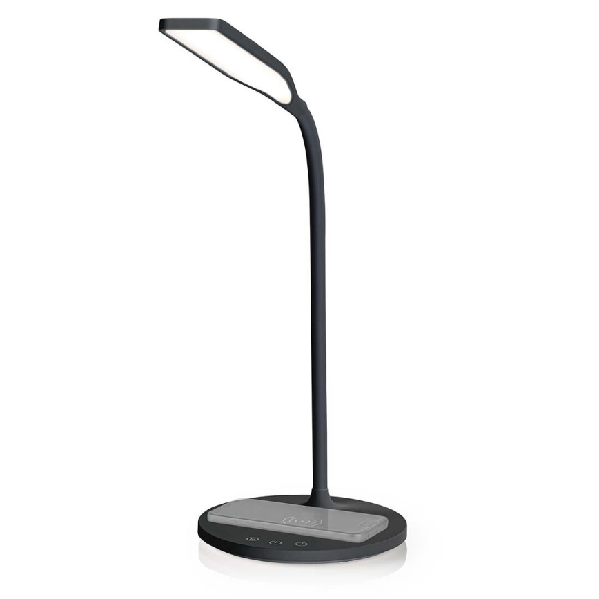 Dimmbare flexible LED-Tischleuchte mit Touch-Funktion 15W kabellose Aufladung Qi LED/5,5W/230V 2700-6500K schwarz