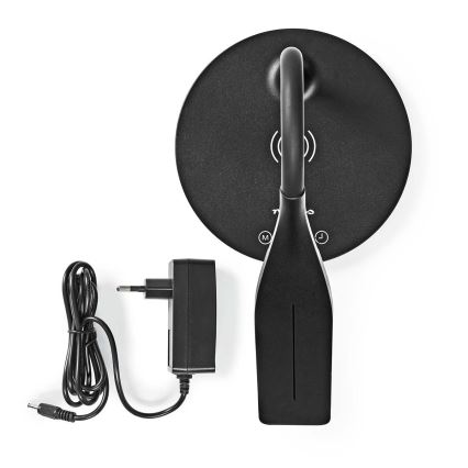 Dimmbare flexible LED-Tischleuchte mit Touch-Funktion 15W kabellose Aufladung Qi LED/5,5W/230V 2700-6500K schwarz