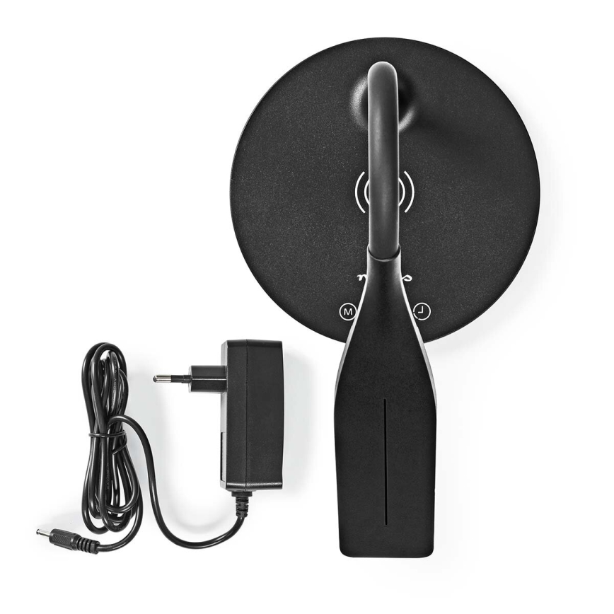 Dimmbare flexible LED-Tischleuchte mit Touch-Funktion 15W kabellose Aufladung Qi LED/5,5W/230V 2700-6500K schwarz