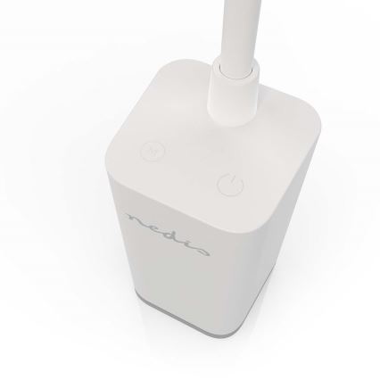 Dimmbare, wiederaufladbare Touch-LED-Tischlampe mit Clip, flexibel, LED/5W/1200 mAh, weiß