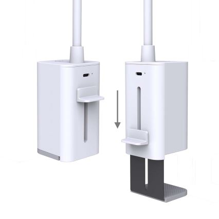 Dimmbare, wiederaufladbare Touch-LED-Tischlampe mit Clip, flexibel, LED/5W/1200 mAh, weiß