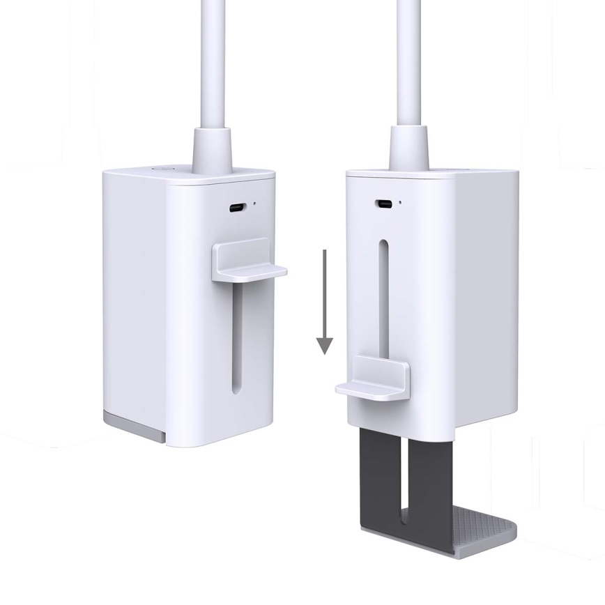 Dimmbare, wiederaufladbare Touch-LED-Tischlampe mit Clip, flexibel, LED/5W/1200 mAh, weiß