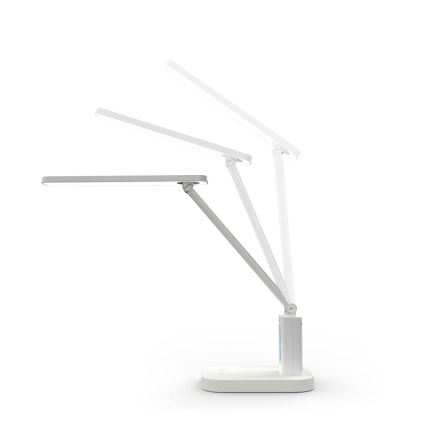 Dimm- und wiederaufladbare Touch-Tischlampe mit Display, LED/7,5W/1200 mAh, 3000/4000/5700K, CRI 90, weiß