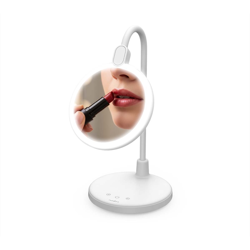 LED-dimmbare, wiederaufladbare Touch-Lampe mit Spiegel LED/6W/1200 mAh 3000/4000/5700K CRI 90 weiß