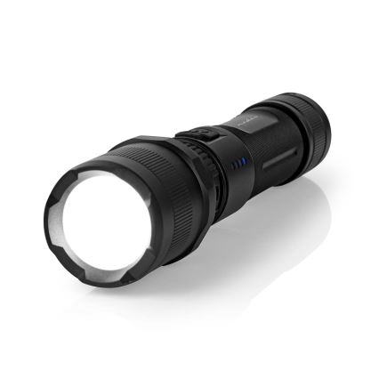 Dimmbare wiederaufladbare Aluminium-LED-Taschenlampe LED/10W/5V 2200 mAh IPX4 schwarz