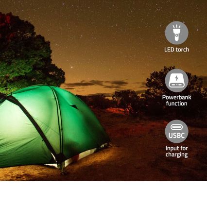 DAB+/FM-Kurbelradio mit Solarpanel und LED-Taschenlampe, 5 V/2500 mAh, grün/schwarz