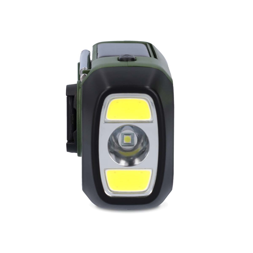 DAB+/FM-Kurbelradio mit Solarpanel und LED-Taschenlampe, 5 V/2500 mAh, grün/schwarz
