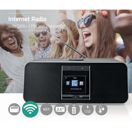 Multifunktions-Internetradio 42W/230V Wi-Fi Bluetooth USB+ FB