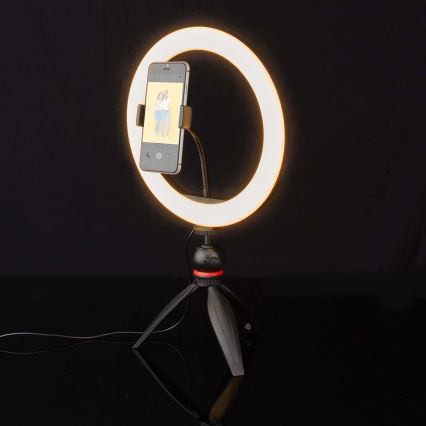 Dimmbare LED-Leuchte auf einem Stativ mit Halterung für Vlogger LED/6W/USB 2700-6700K