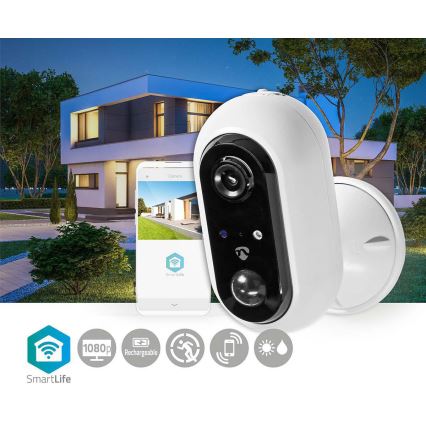 Intelligente aufladbare Außenkamera mit PIR-Sensor SmartLife 1080p 5V/5200mAh Wi-Fi IP65