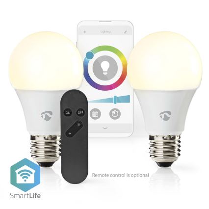 2er-Set dimmbare LED-RGBW-Leuchtmittel SmartLife E27/9W/230V Wi-Fi 2700-6500K